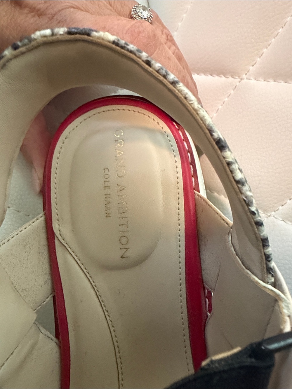 Cole Haan Colorblock Sandals in Cream, Black & Red - Picture 2 of 4